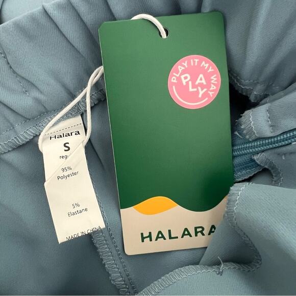 Halara High Waisted Tie Side Wide Leg Work Pants Forget-Me-Not Slate Blue - Picture 12 of 12